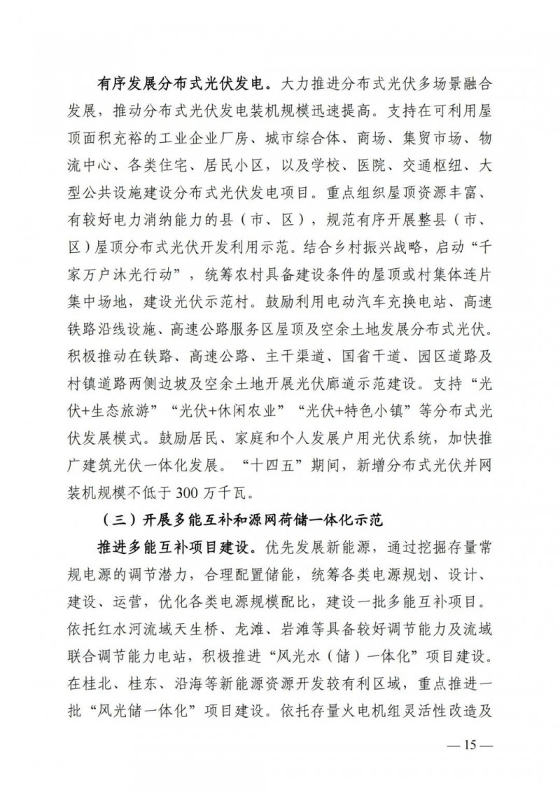 廣西“十四五”規(guī)劃：大力發(fā)展光伏發(fā)電，到2025年新增光伏裝機15GW！