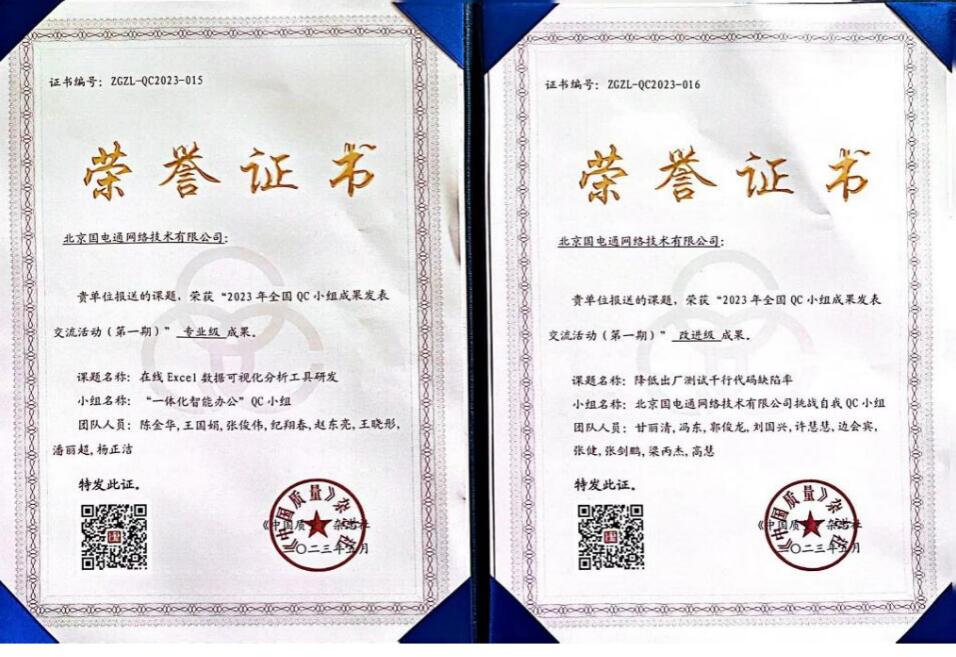 國網(wǎng)信通產(chǎn)業(yè)集團(tuán)國電通兩項(xiàng)QC成果分獲2023年全國QC小組成果二、三等獎(jiǎng)