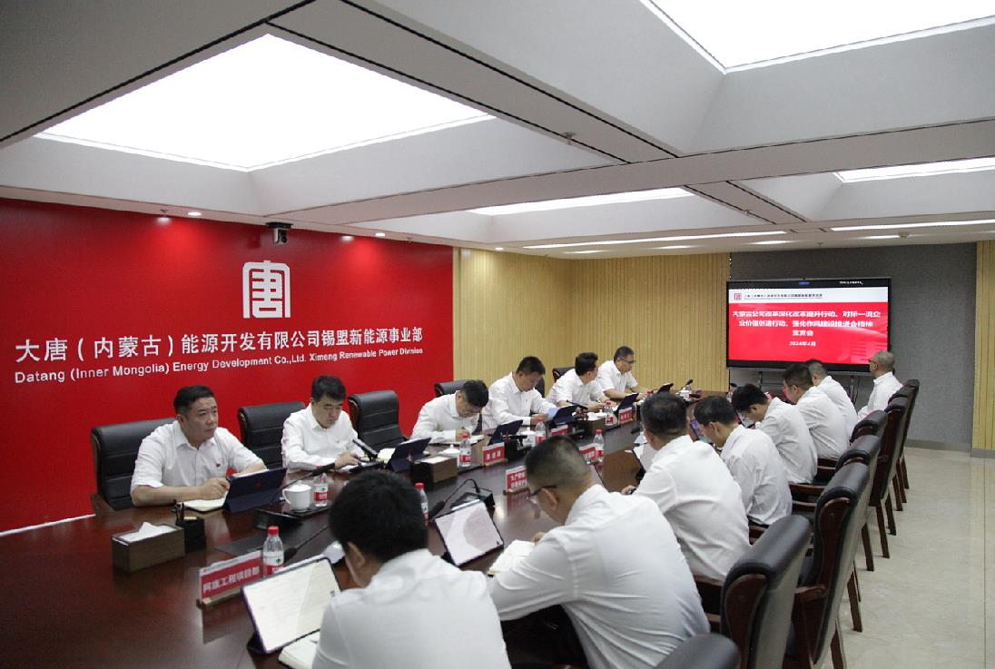 大唐錫盟新能源事業(yè)部召開內(nèi)蒙古公司改革深化提升行動、對標(biāo)一流企業(yè)價值創(chuàng)造行動、強(qiáng)化作風(fēng)建設(shè)會議精神宣貫會